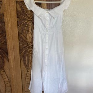 Reformation Adriel White Linen Dress. New with Tags. Size 6